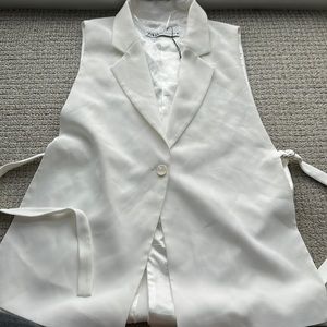 zara white waist vest